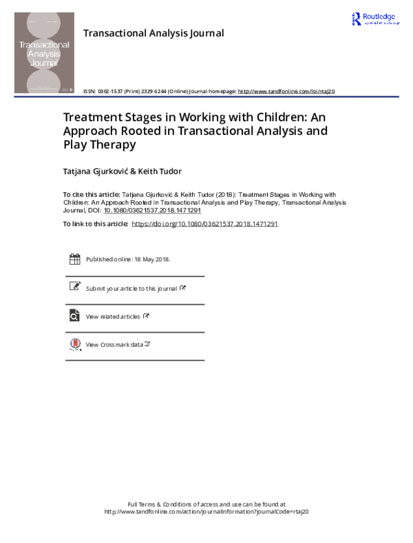 (PDF) Treatment Stages in Working with Children: An Approach Rooted in ...