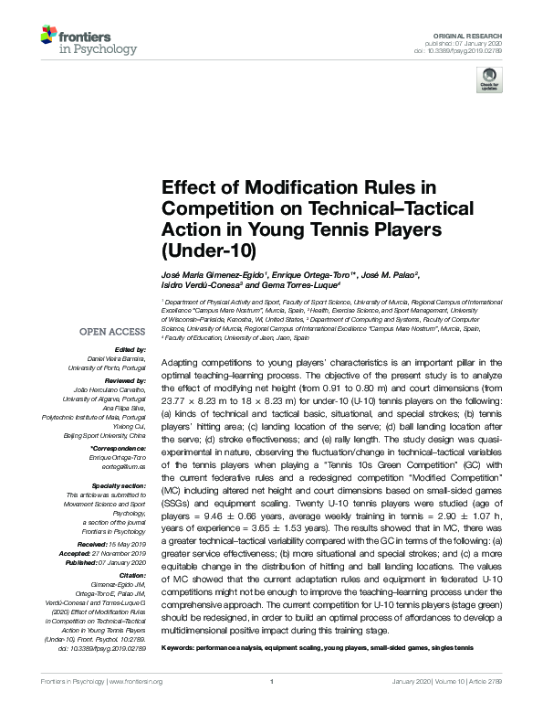 (PDF) Effect of Modification Rules in Competition on Technical–Tactical ...