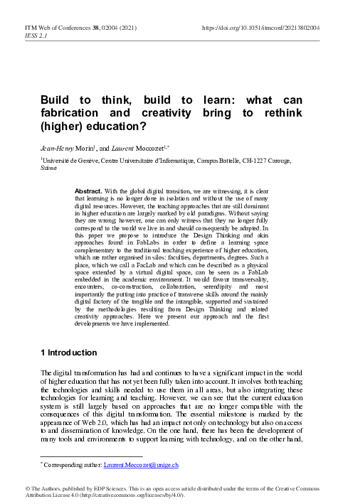 (PDF) Build to think, build to learn: What can fabrication and ...