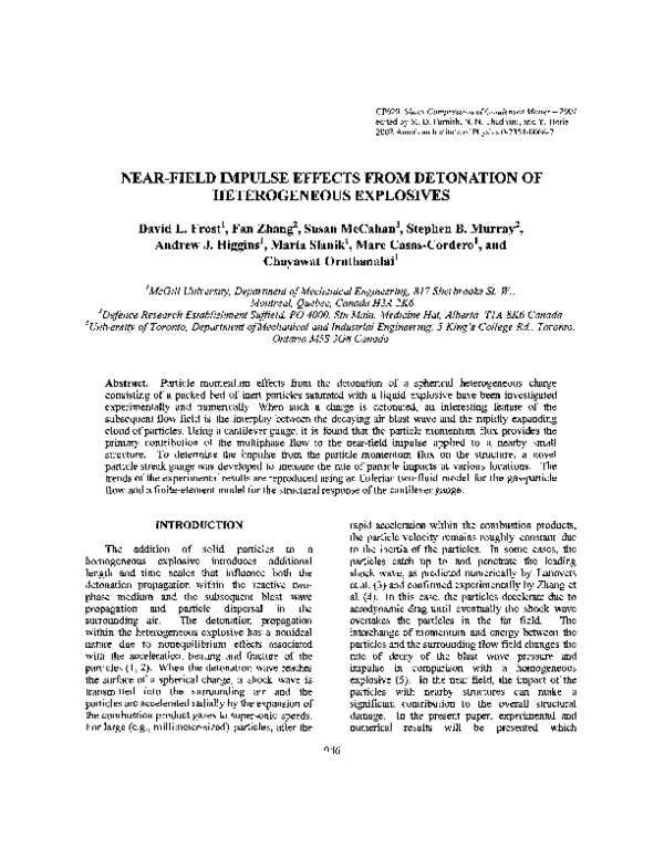 (PDF) Near‐Field Impulse Effects From Detonation of Heterogeneous ...