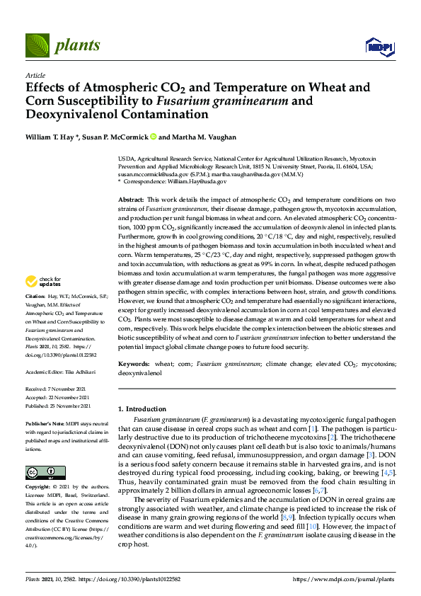 (PDF) Effects of Atmospheric CO2 and Temperature on Wheat and Corn ...