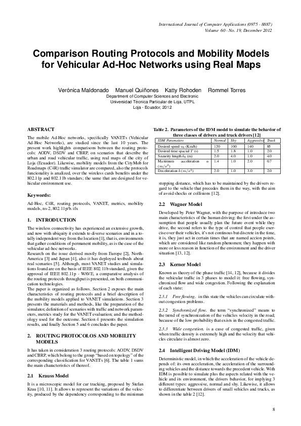 (PDF) Comparison Routing Protocols and Mobility Models for Vehicular Ad ...