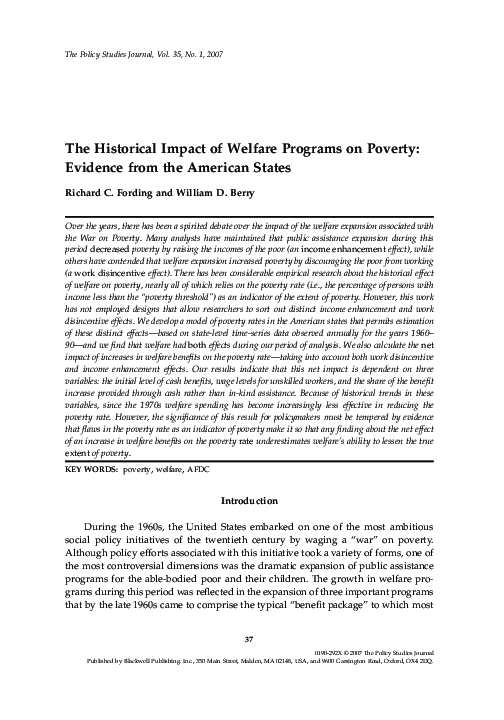 (PDF) The Historical Impact of Welfare Programs on Poverty: Evidence ...