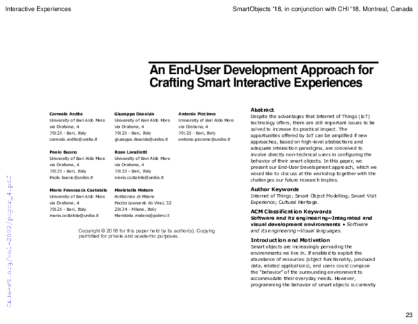 (PDF) An End-User Development Approach for Crafting Smart Interactive ...