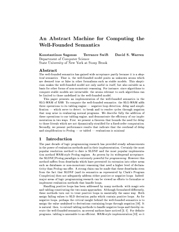 (PDF) An abstract machine for computing the well-founded semantics
