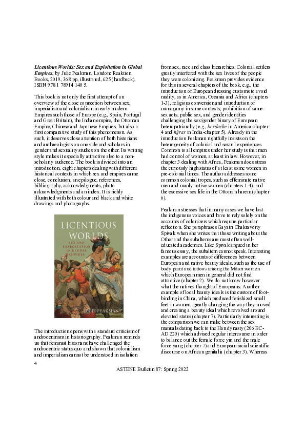 (PDF) Matić, Uroš. 2022. Review of Licentious Worlds Sex and ...