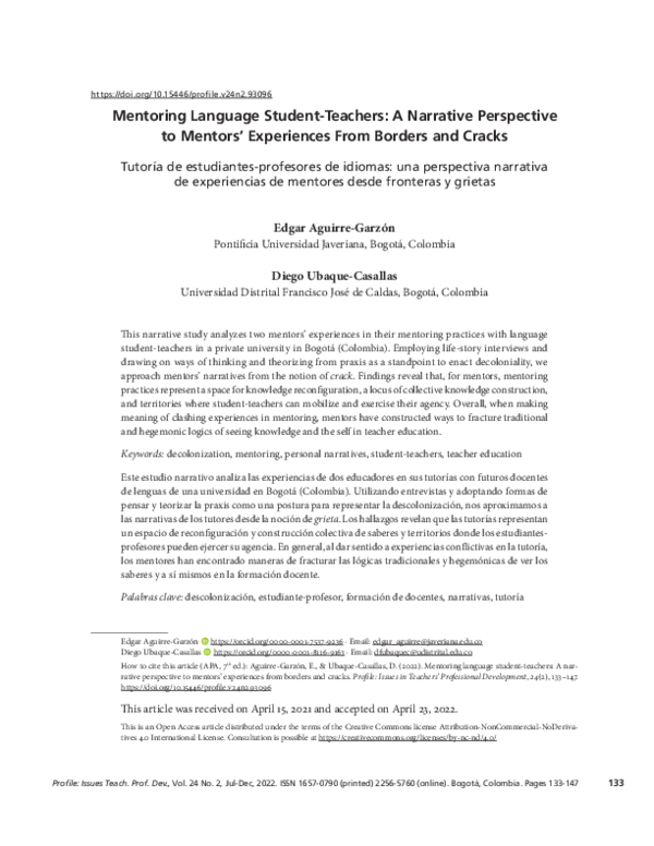(PDF) Mentoring Language StudentTeachers A Narrative Perspective to
