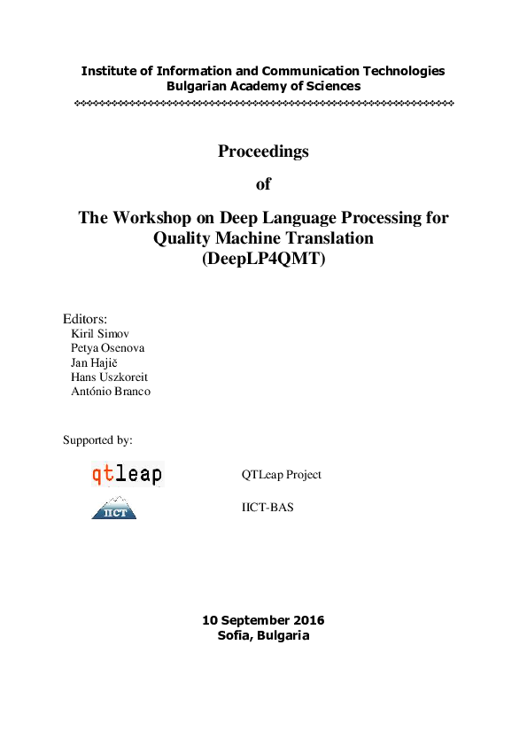 (PDF) Proceedings of The Workshop on Deep Language Processing for ...