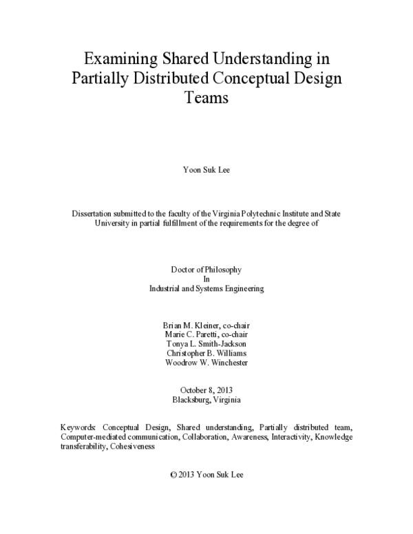 (PDF) Examining Shared Understanding in Partially Distributed ...