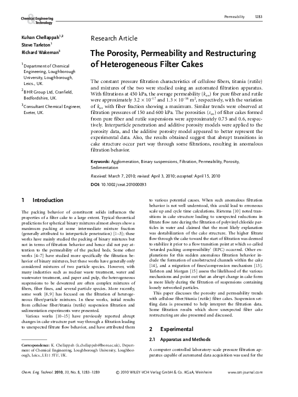 (PDF) The Porosity, Permeability and Restructuring of Heterogeneous ...