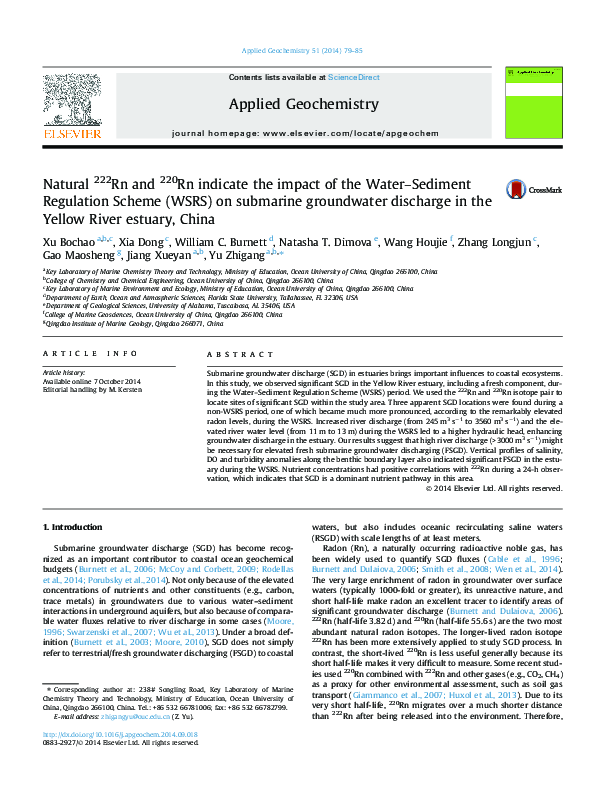 (PDF) Natural 222 Rn and 220 Rn indicate the impact of the Water ...
