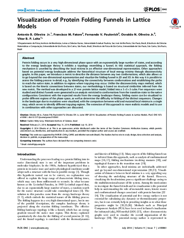 (PDF) Visualization of protein folding funnels in lattice models
