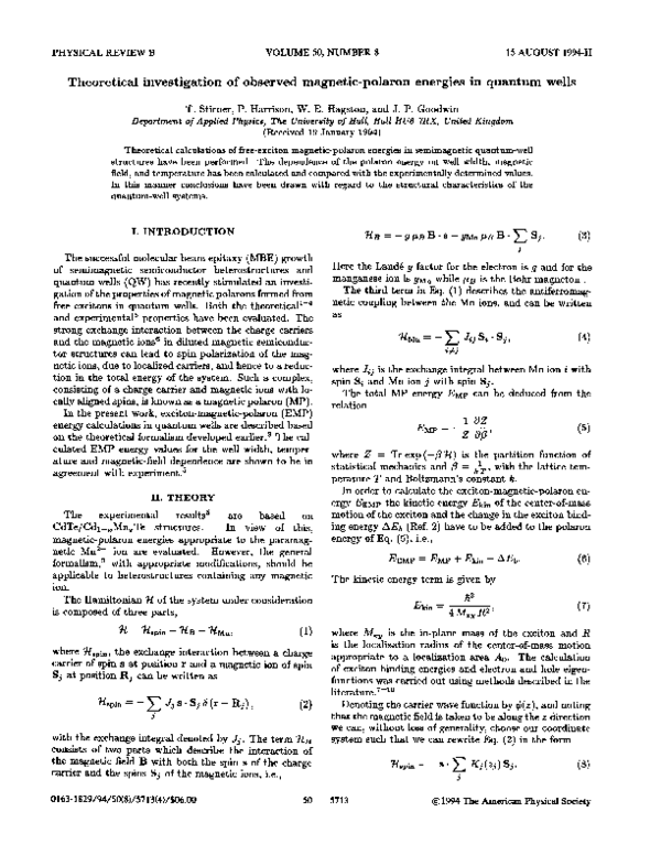 Theoretical investigation of observed magnetic-polaron energies in quantum wells