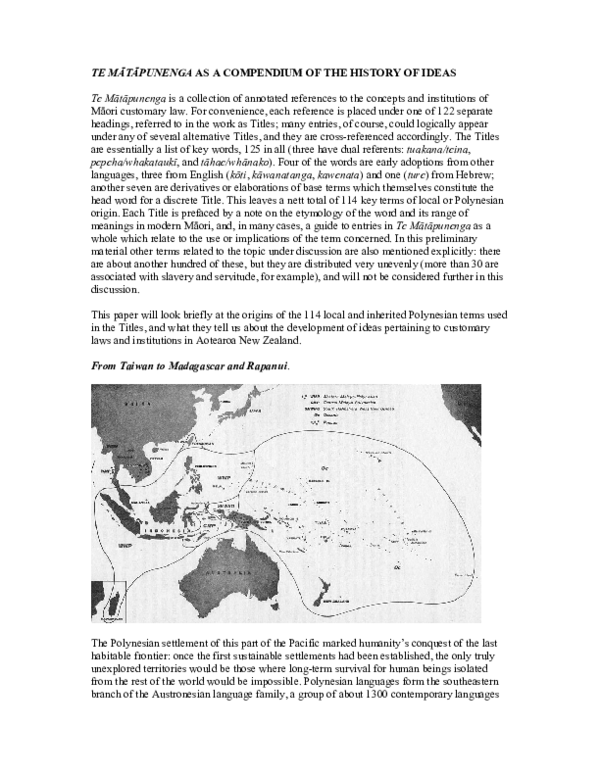 (PDF) Te Matapunenga as a compendium of the history of ideas