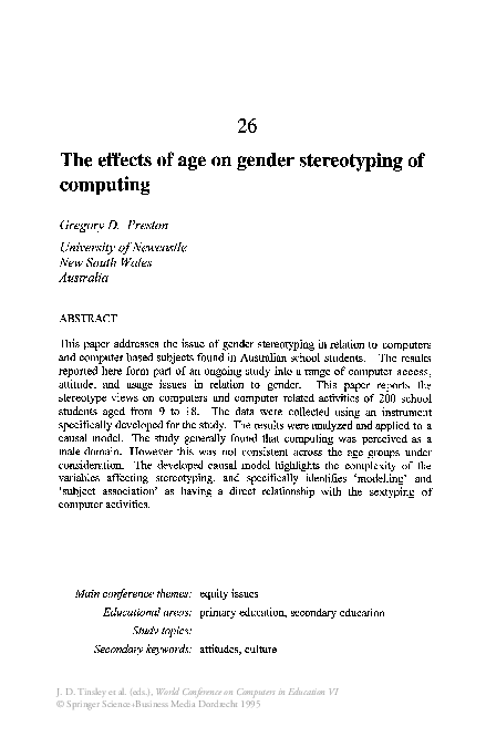 (PDF) The effects of age on gender stereotyping of computing