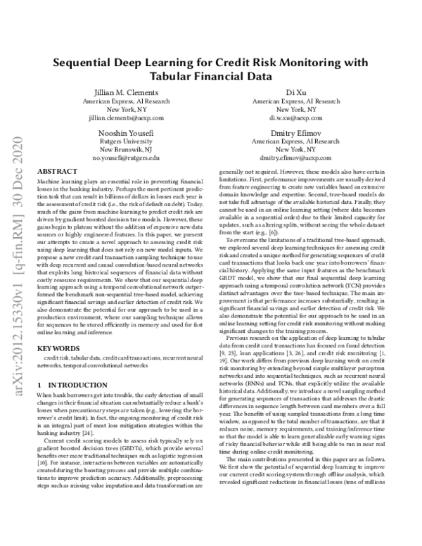 (PDF) Sequential Deep Learning for Credit Risk Monitoring with Tabular ...