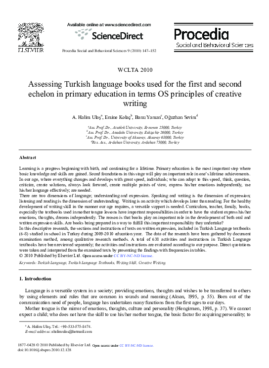 (PDF) Assessing Turkish language books used for the first and second ...
