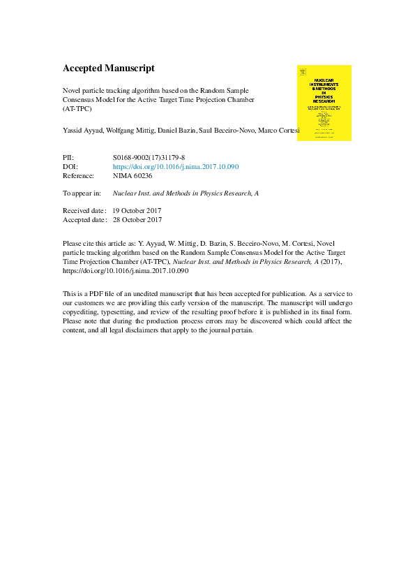 (PDF) Novel particle tracking algorithm based on the Random Sample ...