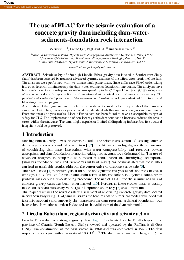 (PDF) The use of FLAC for the seismic evaluation of a concrete gravity ...