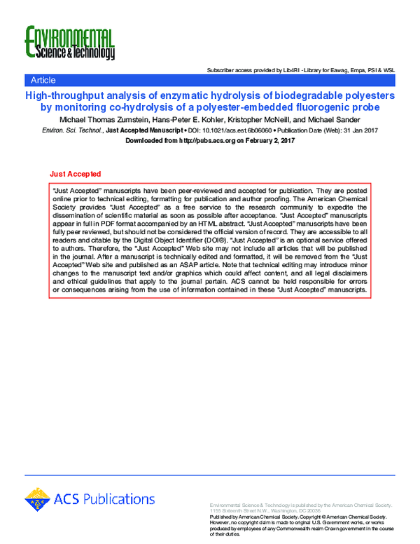 (PDF) High-Throughput Analysis of Enzymatic Hydrolysis of Biodegradable ...