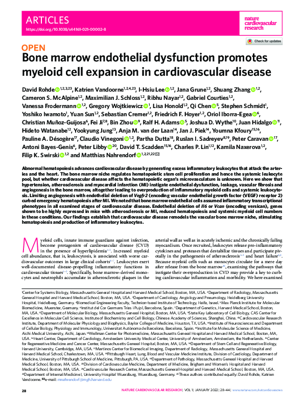 (PDF) Bone marrow endothelial dysfunction promotes myeloid cell ...