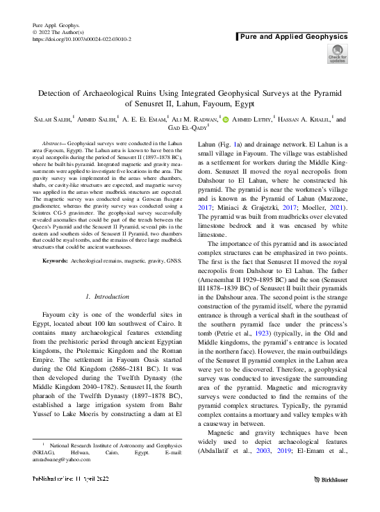 (PDF) Detection of Archaeological Ruins Using Integrated Geophysical ...