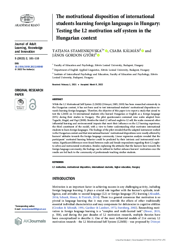 (PDF) The motivational disposition of international students learning ...