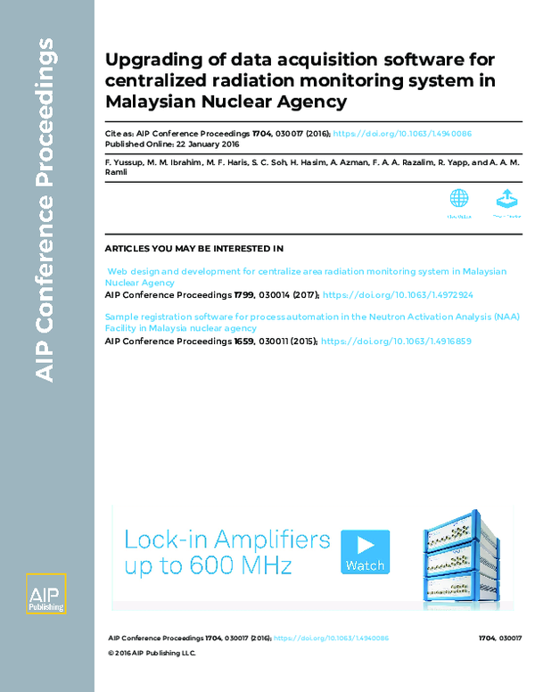 (PDF) Upgrading of data acquisition software for centralized radiation ...