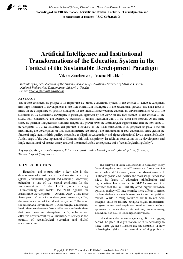 (PDF) Artificial Intelligence and Institutional Transformations of the ...