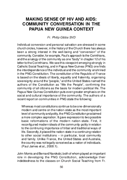 (PDF) Making sense of HIV and AIDS: Community conversation in the Papua ...