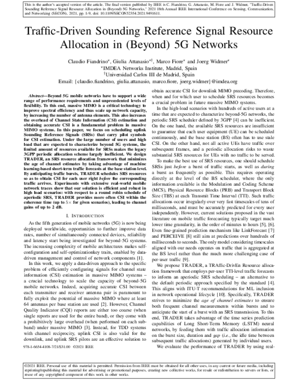 (PDF) Traffic-Driven Sounding Reference Signal Resource Allocation in ...
