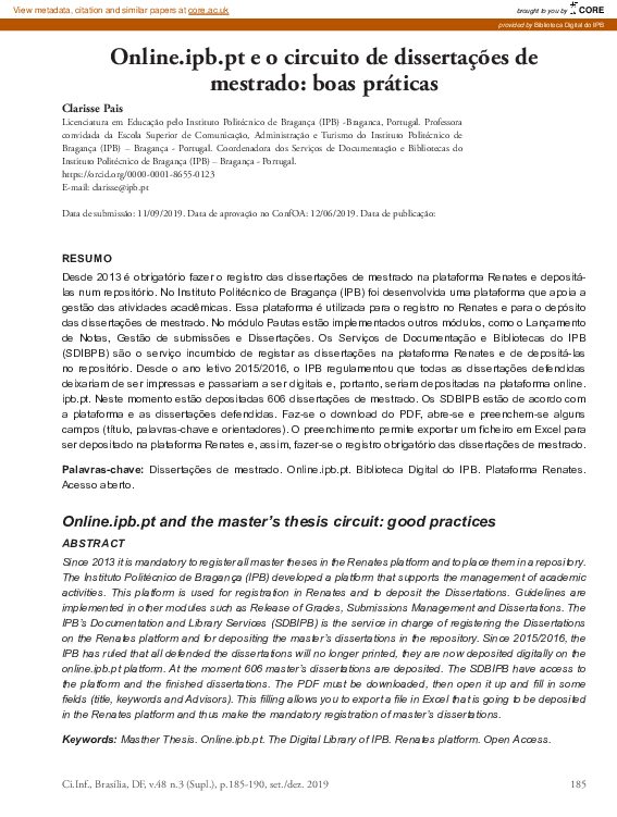 Pdf Online Ipb Pt And The Master S Thesis Circuit Good Practices