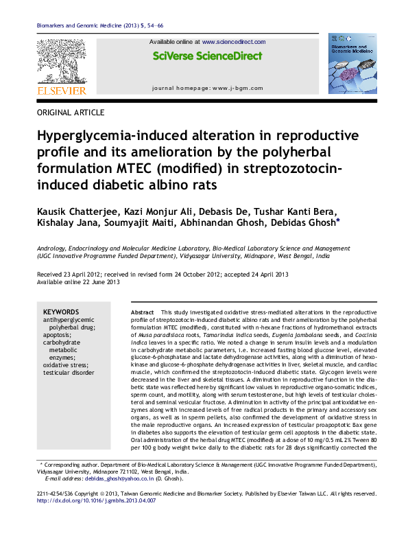 Image showcasing (PDF) Hyperglycemia-induced alteration in reproductive profile and its ...