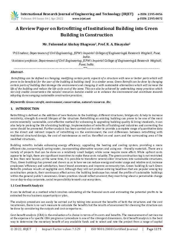 (PDF) A Review Paper on Retrofitting of Institutional Building into ...
