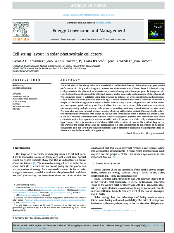 (PDF) Cell string layout in solar photovoltaic collectors | Carlos ...