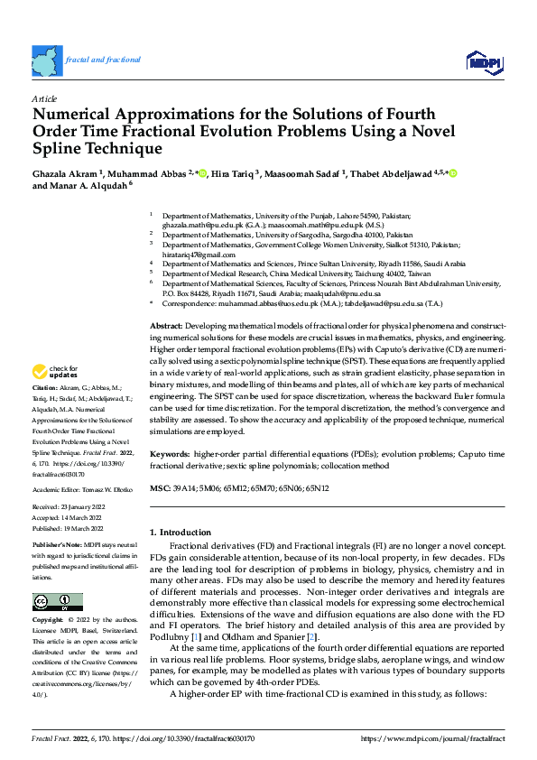 (PDF) Numerical Approximations for the Solutions of Fourth Order Time ...