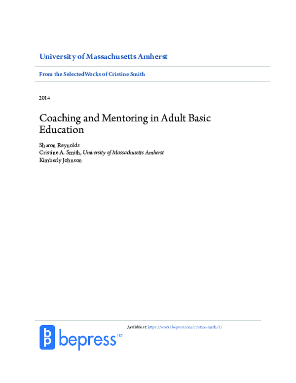 (PDF) Coaching and Mentoring in Adult Basic Education