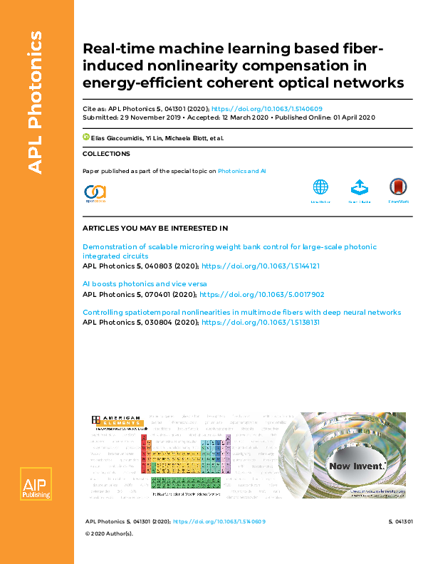 (PDF) Real-time machine learning based fiber-induced nonlinearity ...