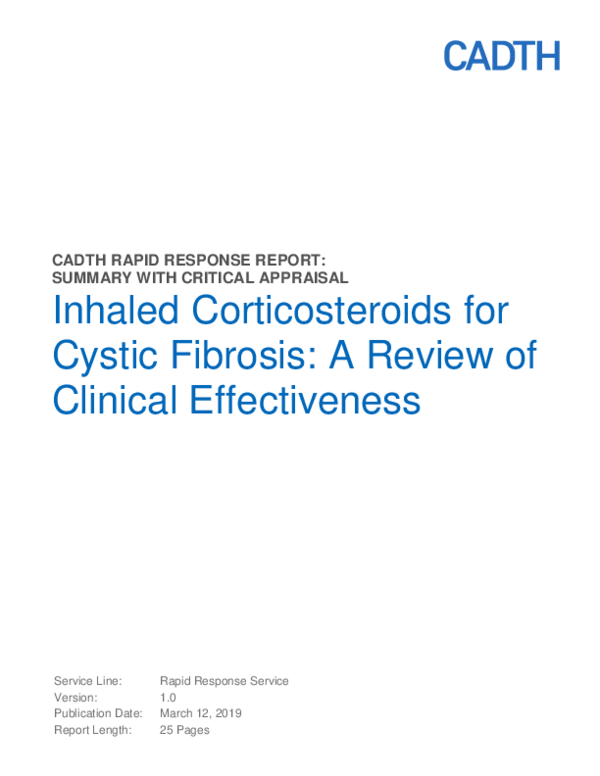 (PDF) Inhaled Corticosteroids for Cystic Fibrosis: A Review of Clinical ...