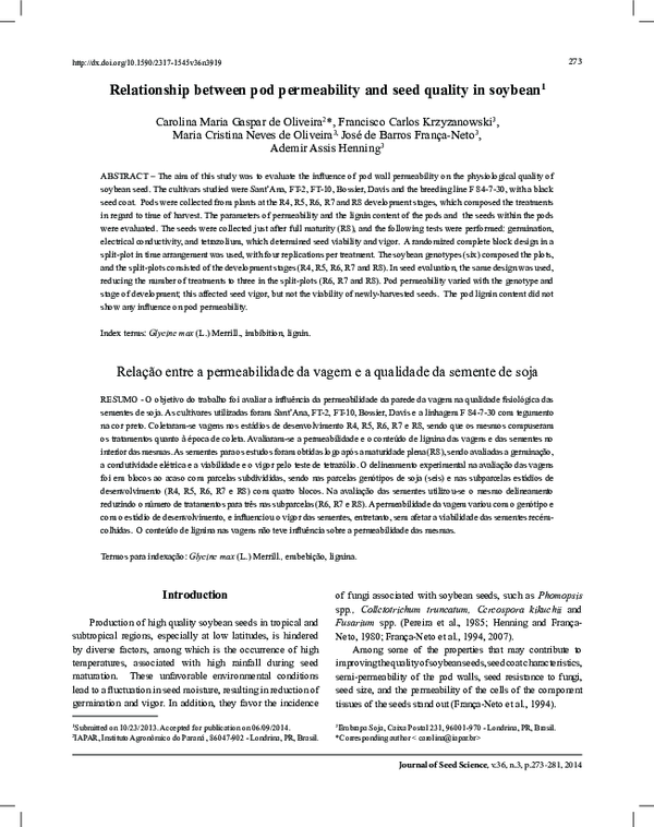 (PDF) Relationship between pod permeability and seed quality in soybean ...