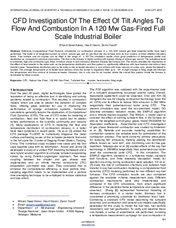 (PDF) CFD Investigation Of The Effect Of Tilt Angles To Flow And ...