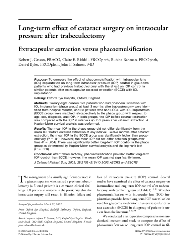 (PDF) Long-term effect of cataract surgery on intraocular pressure ...