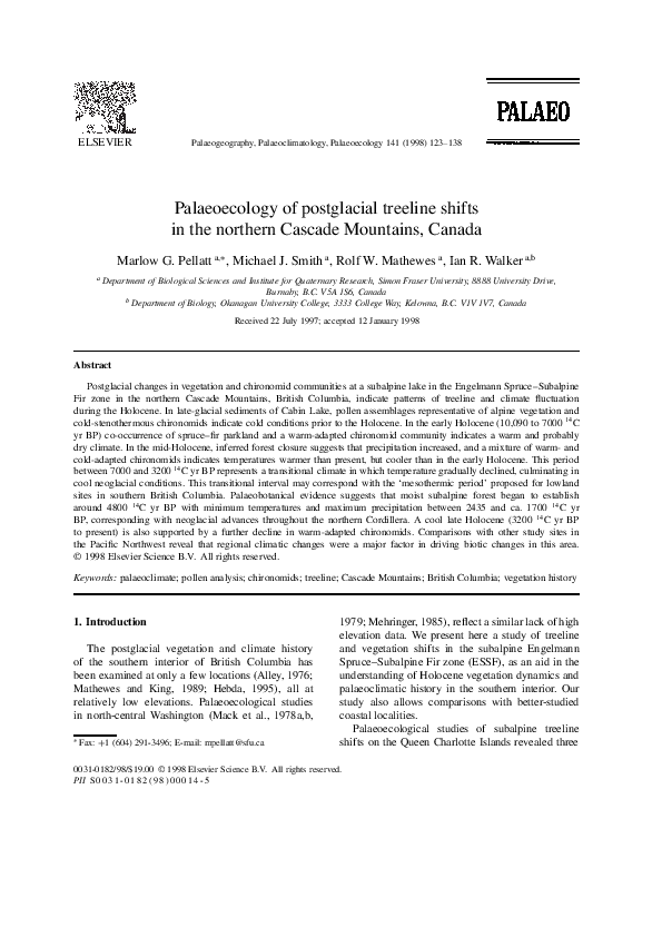 (PDF) Palaeoecology of postglacial treeline shifts in the northern ...