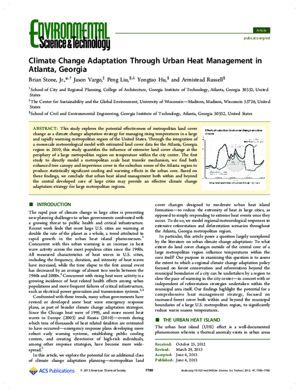 (PDF) Climate Change Adaptation Through Urban Heat Management in ...
