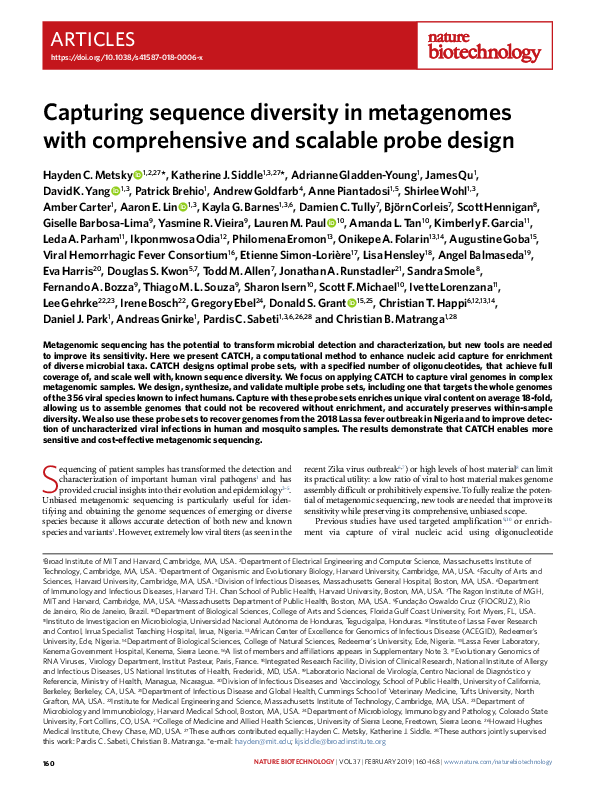 (PDF) Capturing sequence diversity in metagenomes with comprehensive ...