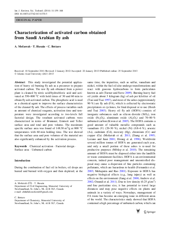 (PDF) Characterization of activated carbon obtained from Saudi Arabian ...