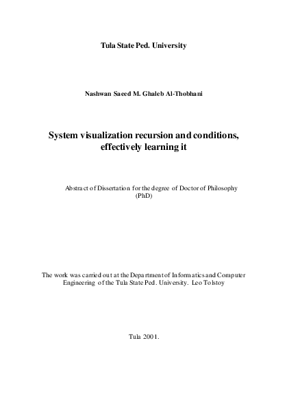(PDF) System Visualization of Recursion and Conditions, effectively ...