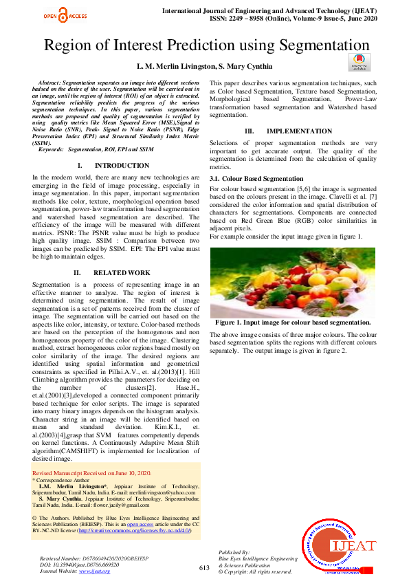 (PDF) Region of Interest Prediction using Segmentation