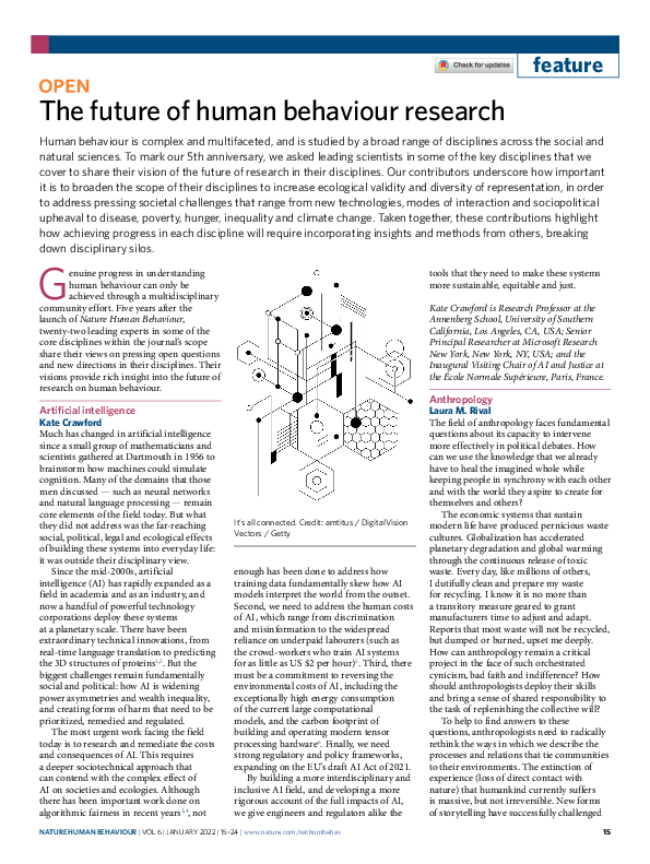 (PDF) The future of human behaviour research