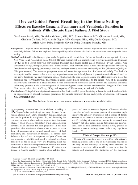 Device-Guided Paced Breathing in the Home Setting